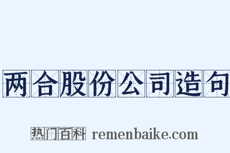 两合股份公司造句是什么意思的图片